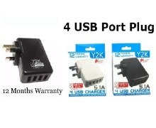 Y2K Safety Mark 5100mAh 4 USB Power Plug